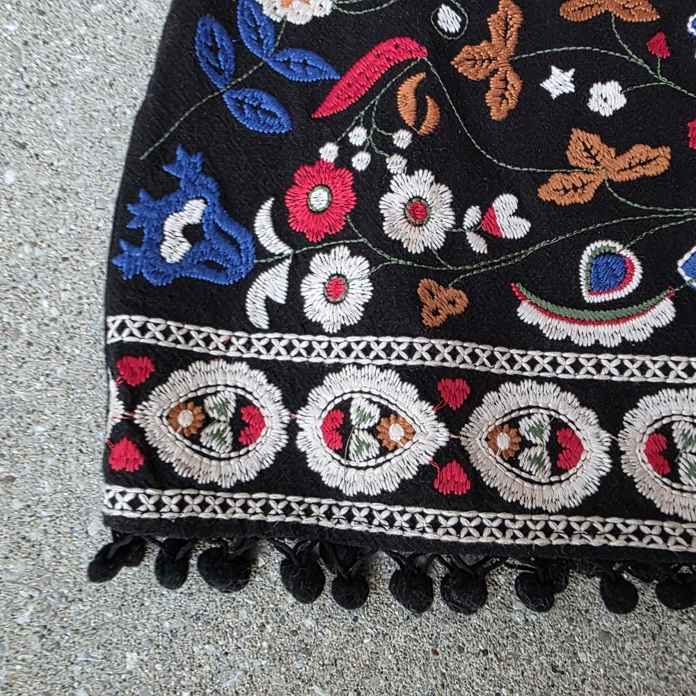 Umgee S Bohemian Hippie Festival Artsy Woodland Embroidered Mini Skirt - Picture 9 of 13